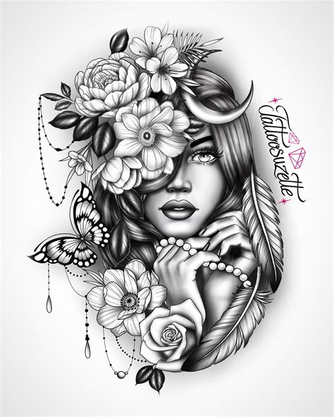 women tattoo drawings